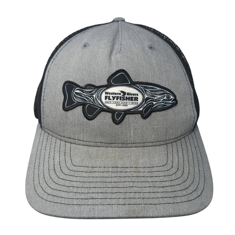 Western Rivers Flyfisher Snapback Trucker Hat Gray One Size Richardson